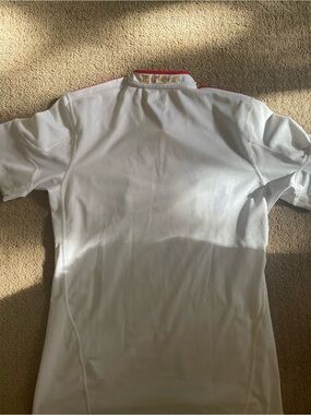 White Polo with Red Trim - Men's Athletic Polo